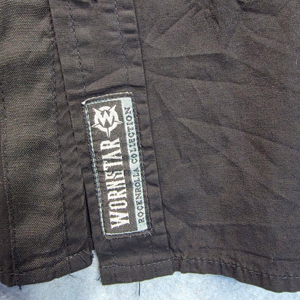 Wornstar Rocknrolla Shirt Mens XL Black Button Down Wing Graphic Rock Style - Picture 6 of 13